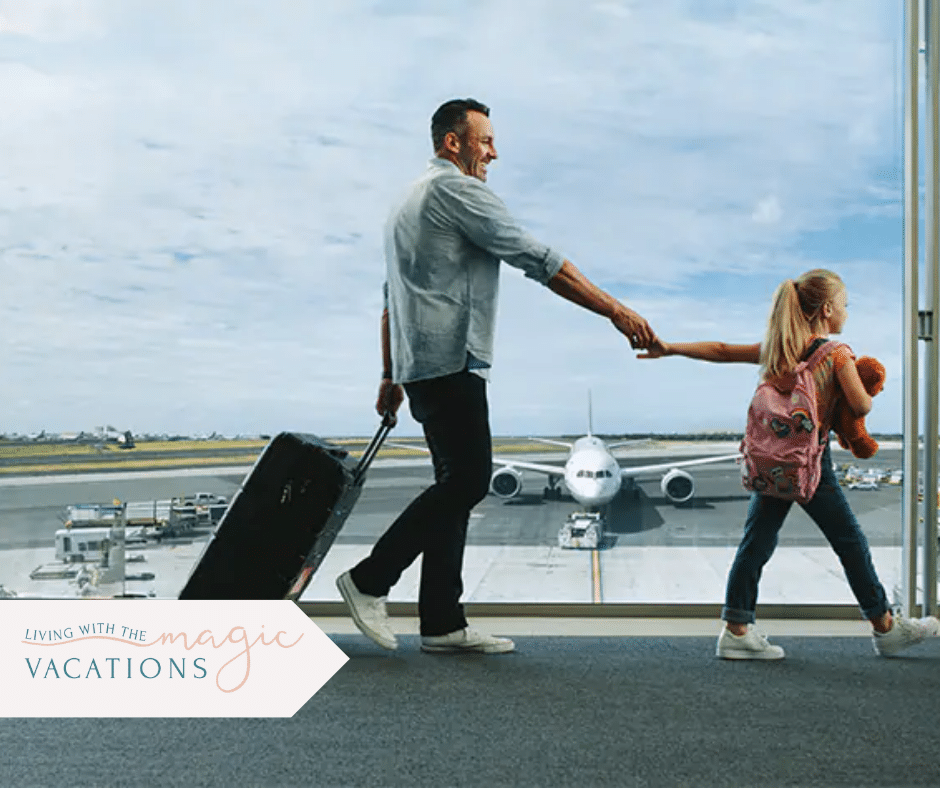 family taking kids out of school for vacation at the airport